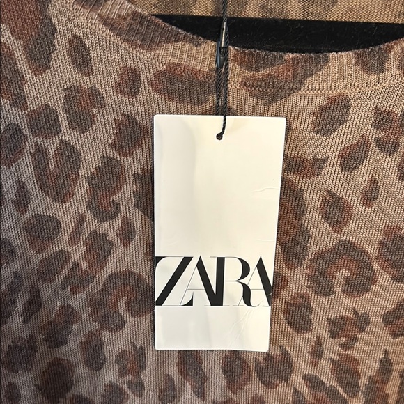 Zara Brown Leopard Print Women's Top NWT - Picture 4 of 5
